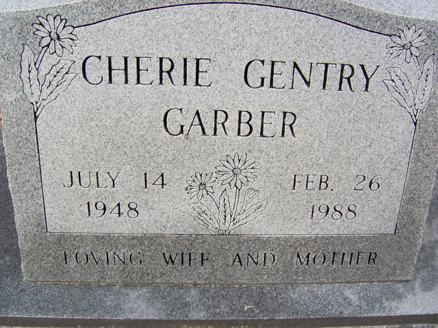 Headstone for Garber, Cherie Gentry